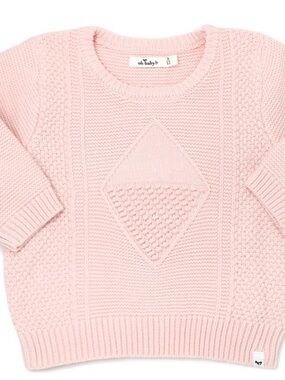 Oh Baby ! Pink Knit Diamond-Panel Sweater. NWT